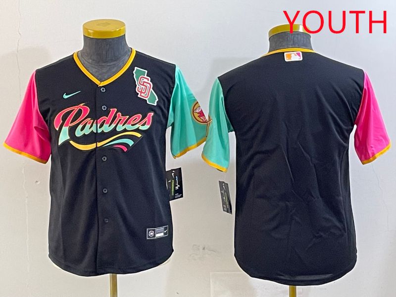 Youth San Diego Padres Blank Black City Edition Game 2025 Nike MLB Jersey style 2->youth mlb jersey->Youth Jersey
